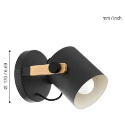 EGLO Wandlamp, Rond Hornwood -Verlichtingswinkel 12 637